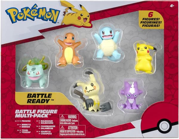 Pokémon 6-piece BATTLE READY MULTI-PACK set featuring Pikachu, Mimikyu, Toxel …