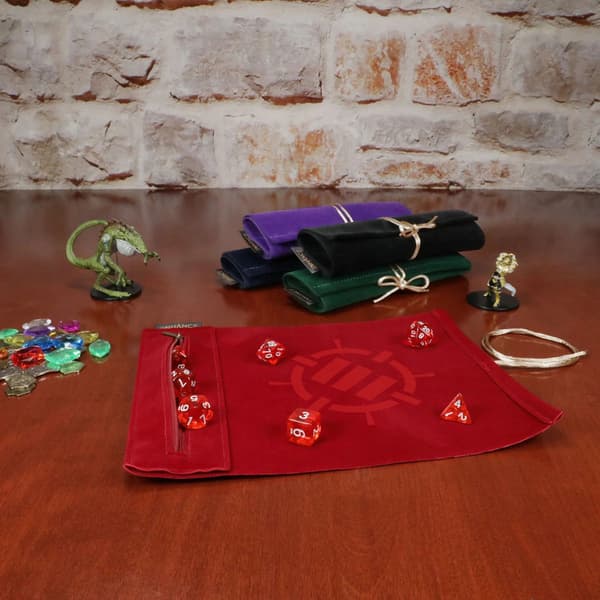 Enhance - Tabletop Roll on a Scroll Bag (case + set of dice) - Red