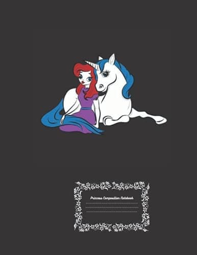 Princess Composition Notebook: Little Princess with Unicorn Composition N