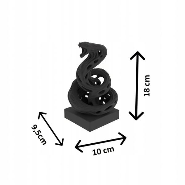 DECORATIVE COBRA FIGURINE ON A 3D OPENWORK BASE – MANY COLOURS