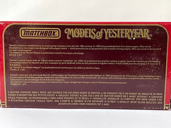 MATCHBOX-MOY No. Y37 1929 GARRETT STEAM WAGON (B2)
