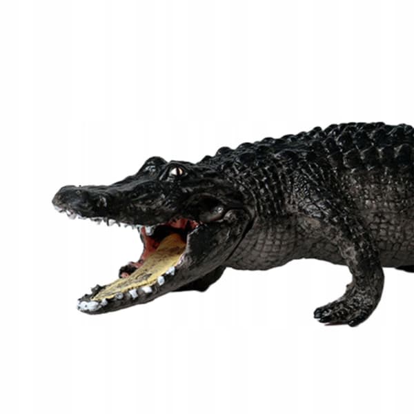 Crocodile Animal Figure Simulation – Black Cake Stand Decoration