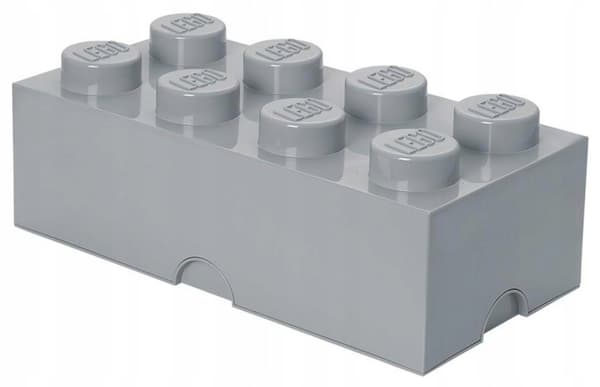 Lego light grey figure-of-eight brick container