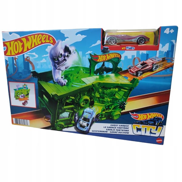 Hot Wheels FJN38 Ghost Garage Set with a Car