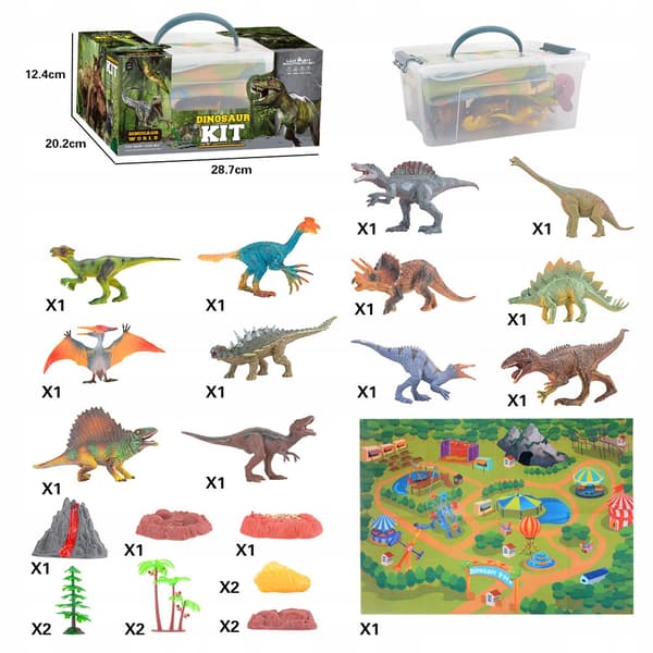 Dinosaurs – Jurassic Tree Figure Set in a Box with Accessories + Mat