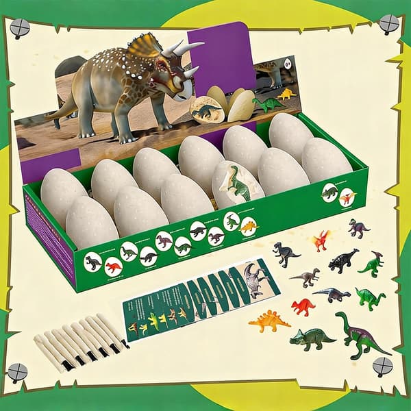 DINOSAUR DIGGING SET FOR CHILDREN – 12 EGGS: CREATIVE PLAY AND LEARNING