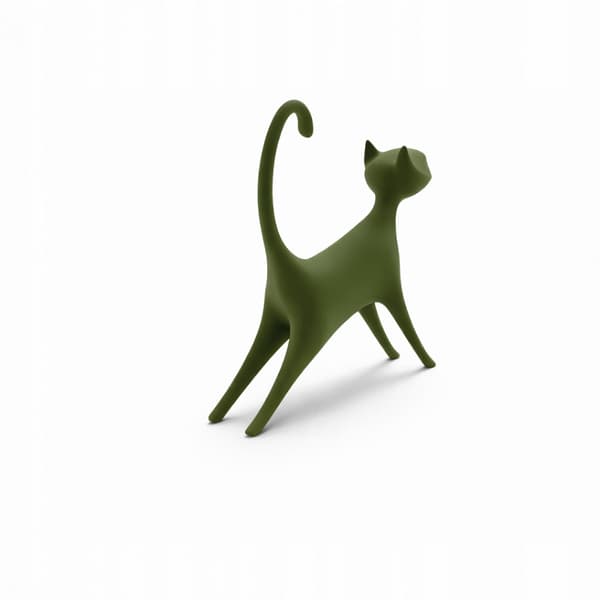DECORATIVE FIGURINE: MINIMALIST CAT STRETCHING – MANY COLOURS