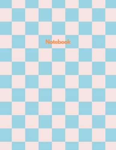 Checkered Notebook:: Aesthetic Baby Blue and Light Pink Retro Notebook 11