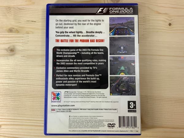 F1 FORMULA ONE 2003 – disc in excellent condition – PS2