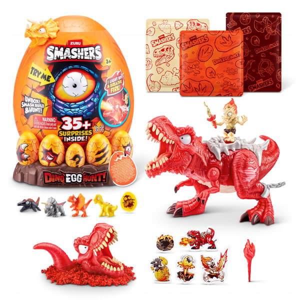 Smashers Dino Egg Hunt by ZURU, Light-Up Fire-Breathing Dinosaur-Themed Tree