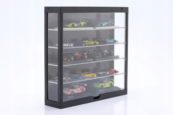 5-tier LED display cabinet for 1:43 and 1:64 scale models, WHITE, WITHOUT MIRROR, Triple9