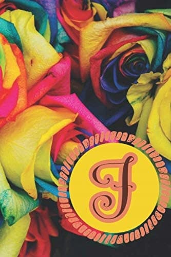 F Initial Monogram Journal Notebook for Women: Personalised, Customised ‘Rain’