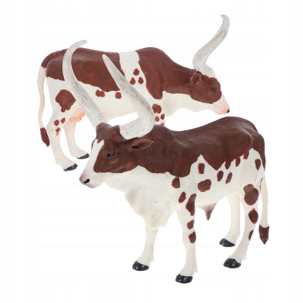 2 DECORATIVE COW FIGURINES, PLASTIC EDUCATIONAL MODELS