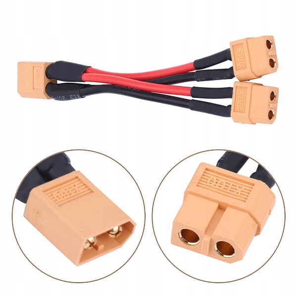 XT60 parallel battery connector adapter – 14 AWG cable for RC Lipo 1 PN