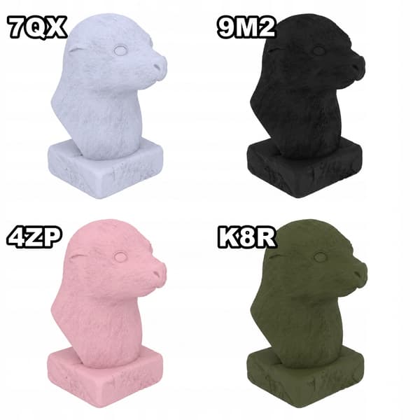 DECORATIVE SEAL BUST FIGURINE ON A BASE – MANY COLOURS AVAILABLE