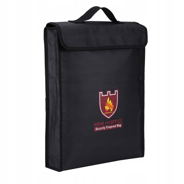 Double-sided fire-resistant bag for cash and documents, designed for a LiPo battery (38 *
