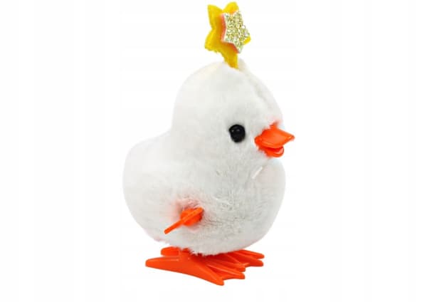 White Hen with a Star – White, Wind-up, Jumping