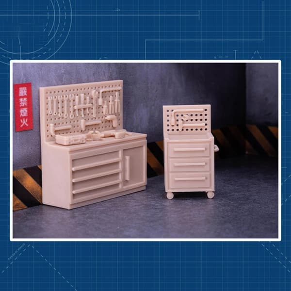 1/64 Auto Repair Tool Photography Props Tiny Model for Mobile Cabinet Board
