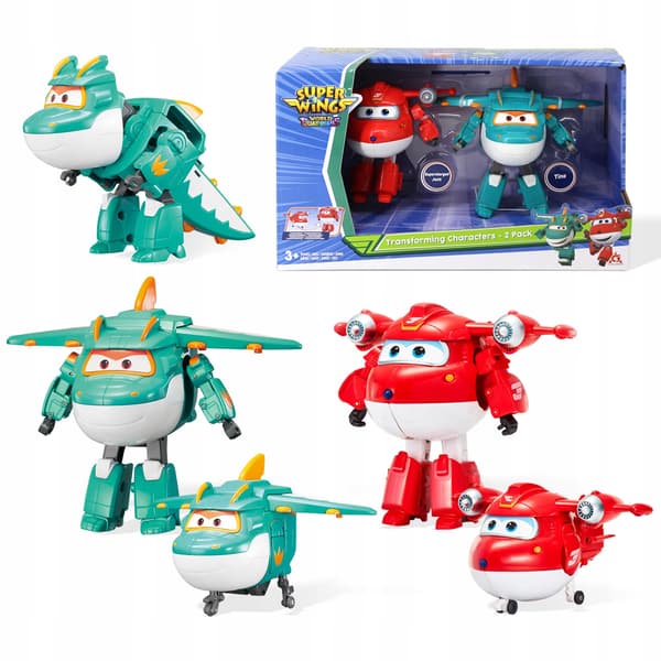 Auldey Super Wings Transforming Figures 2-pack: Jett + Tino, 12 cm, EU