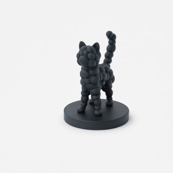 DECORATIVE FIGURINE: BUBBLE CAT ON A STAND FOR INTERIORS – MANY COLOURS AVAILABLE
