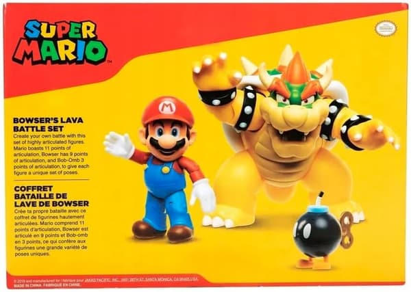 MARIO VS BOWSER LAVA BATTLE ACTION FIGURE SET – 7 FIGURES, 18 CM TALL