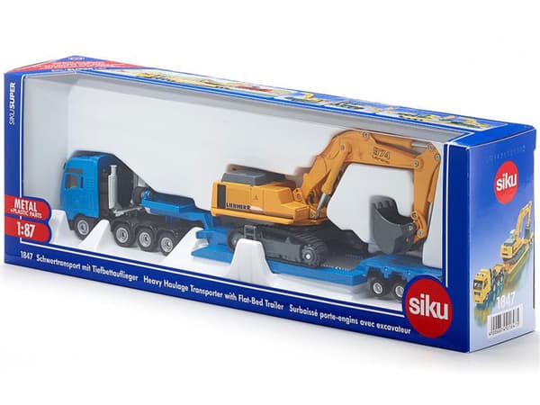 Siku S1847 flatbed lorry with excavator