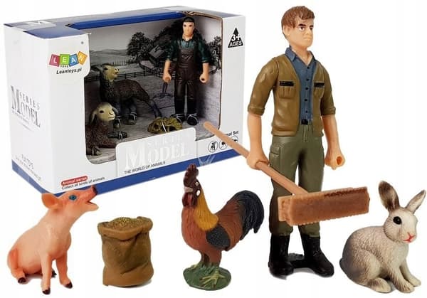 Farm, Pets and Farmer Figure Set