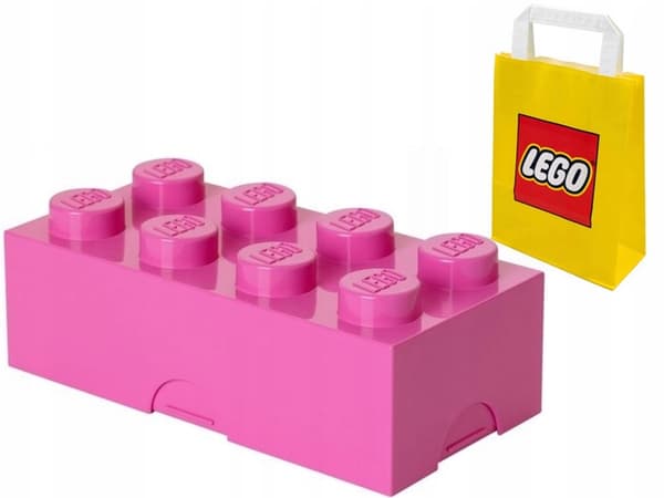LEGO 8-LUNCHBOX BREAKFAST CONTAINER PINK + BAG