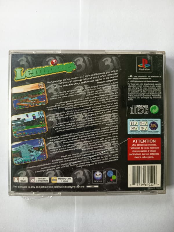 3D Lemmings PlayStation (PSX) 3XA Complete Set