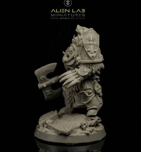 Alien – Jarl Alvor War Bear Sci-Fi Miniature + 28mm Warhammer 40K Resin Base