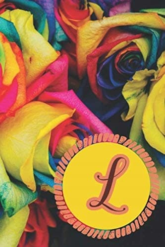 L Initial Monogram Journal Notebook for Women: Personalised, Customised Rain
