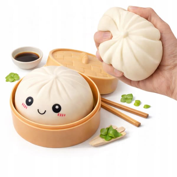 SQUISHY DUMPLING STRESS BALL – 2-piece set: DUMPLING TOY SET