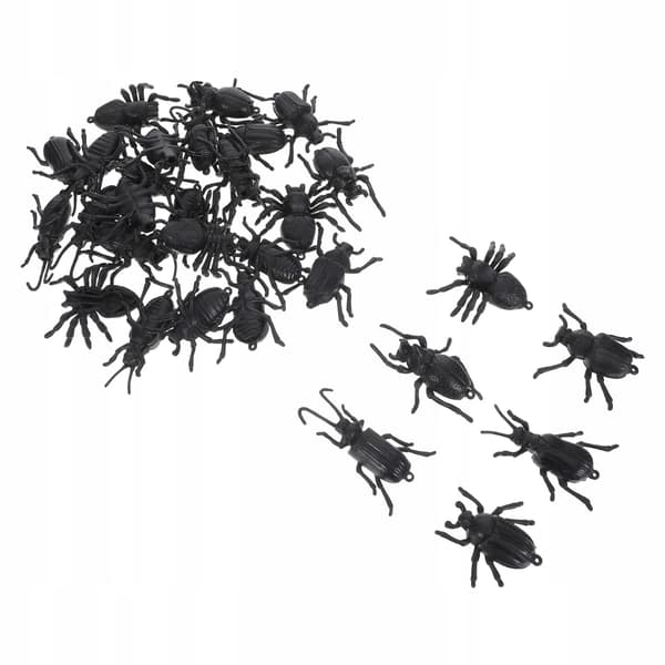 30 MINI BLACK INSECT FIGURINES WITH REALISTIC TEXTURE FOR EDUCATIONAL PURPOSES