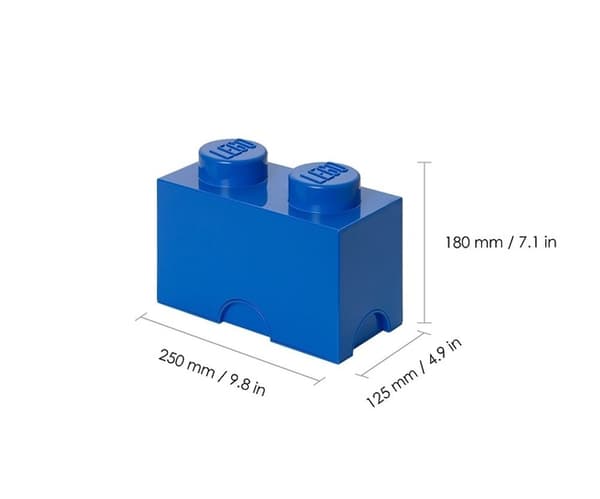 LEGO Brick 2 toy storage box, blue, rectangular