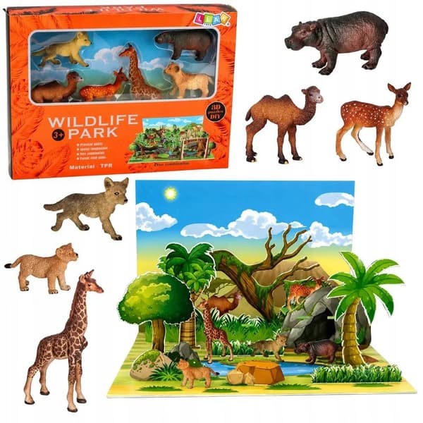 WILD ANIMALS FIGURINE SET – 3D DISPLAY PANEL