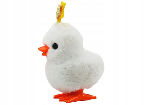 White Hen with a Star – White, Wind-up, Jumping