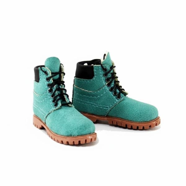 1:6 scale combat boots, high-top style 1:6 scale boots, handmade, light green
