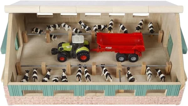 1:87 SCALE WOODEN STABLE FOR FARM MODELS – OPENING ROOF