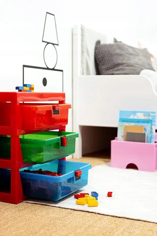 LEGO Organiser with three drawers – Blue Drawer Unit
