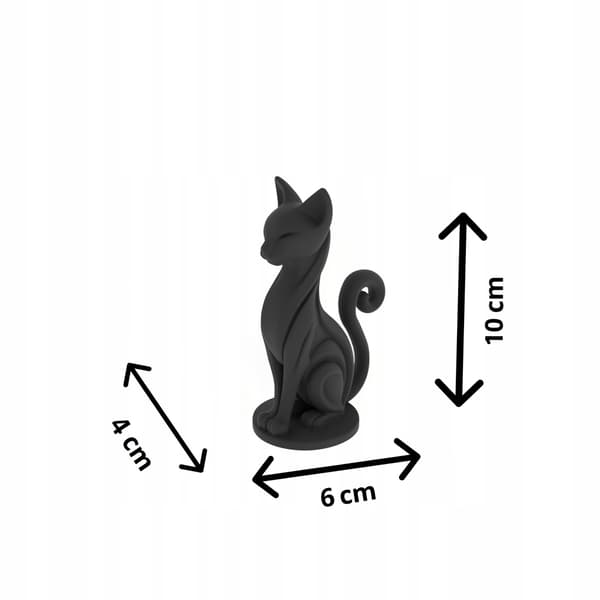 DECORATIVE FIGURINE: SITTING CAT ON A BASE – MANY COLOURS
