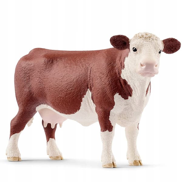 SCHLEICH 14 cm hand-painted Hereford cow figurine