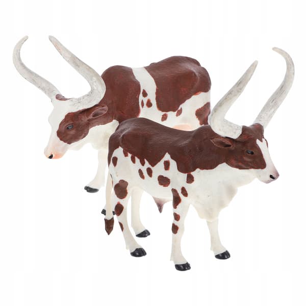 2 DECORATIVE COW FIGURINES, PLASTIC EDUCATIONAL MODELS