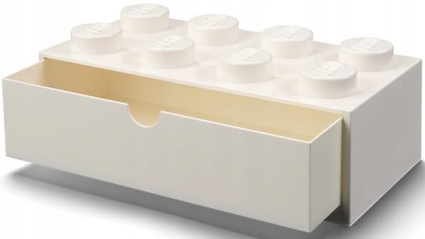 LEGO BRICK STORAGE DRAWER (SET OF 8) FOR DESK, WHITE