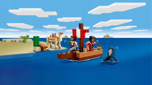 LEGO Minecraft Pirate Ship Sailing Set, 166 pieces, 21259