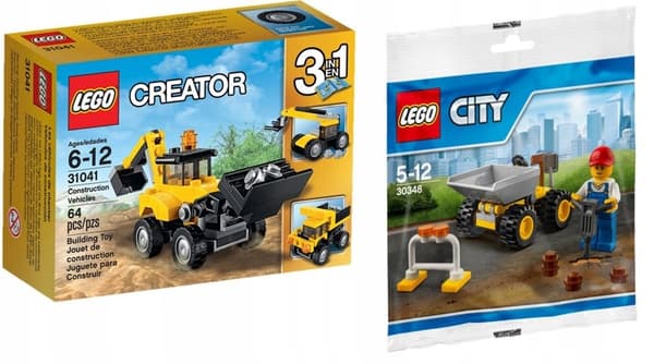 LEGO 2 sets 31041 + 30348 Construction Vehicles *NEW* box in excellent condition