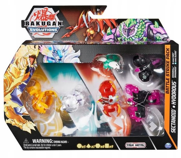 BAKUGAN EVOLUTIONS BATTLE STRIKE PACK: 6 FIGURES – SECTANOID, BABADRILL, NANO FU
