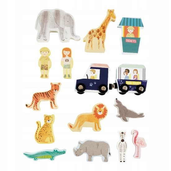 JUNGLE ZOO SET – 15 FLOSS & ROCK FIGURES