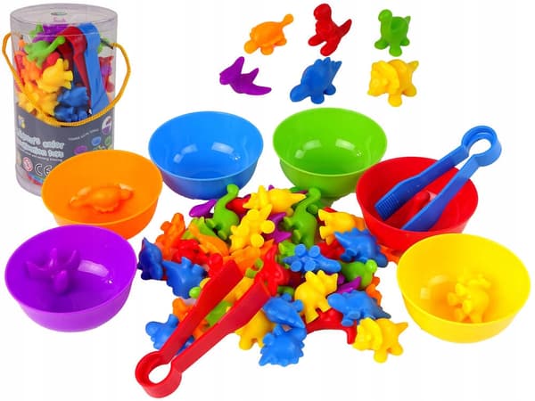 48-piece dinosaur colour-sorting toy