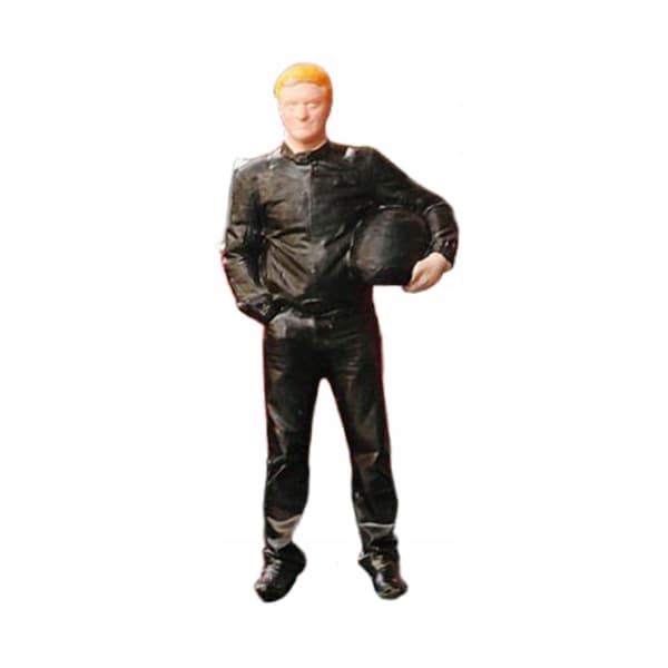1:64 Diorama Stylish Figure Sand Table Centrepiece Black Racer Man