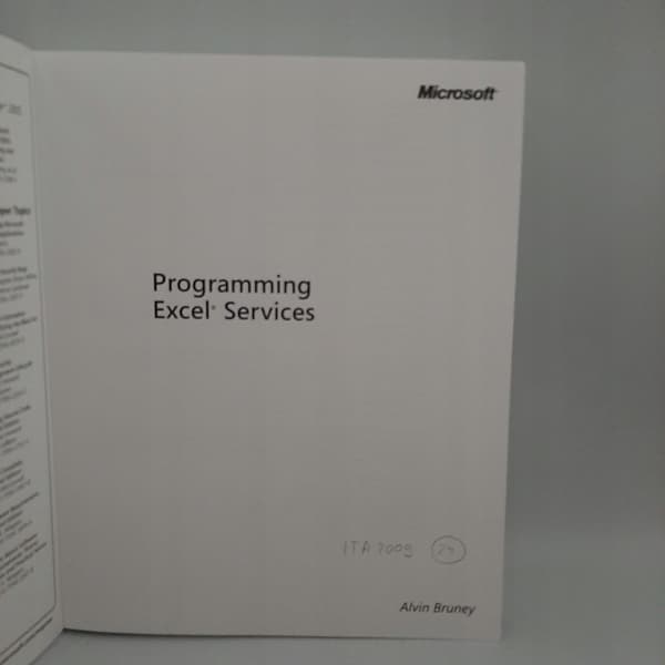 Programming Excel Services – Alvin Bruney